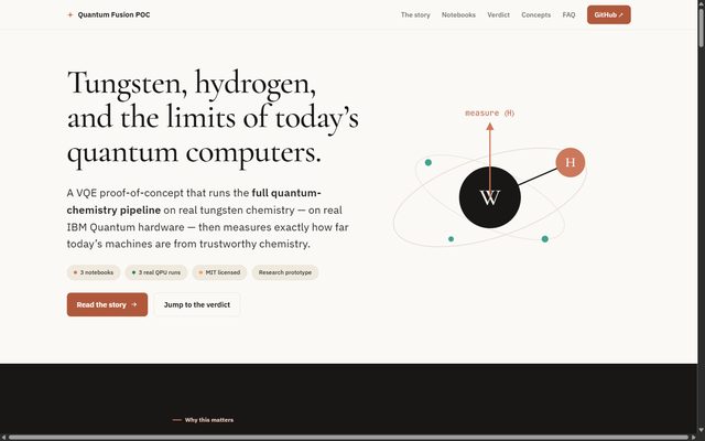quantum-fusion-poc results write-up landing page